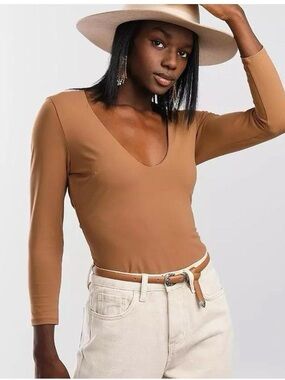 Free People Intimately Low Scoop Long Sleeve Bodysuit